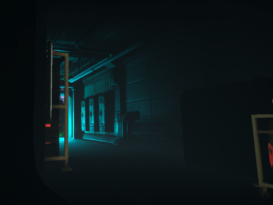 dark corridor with spooky light